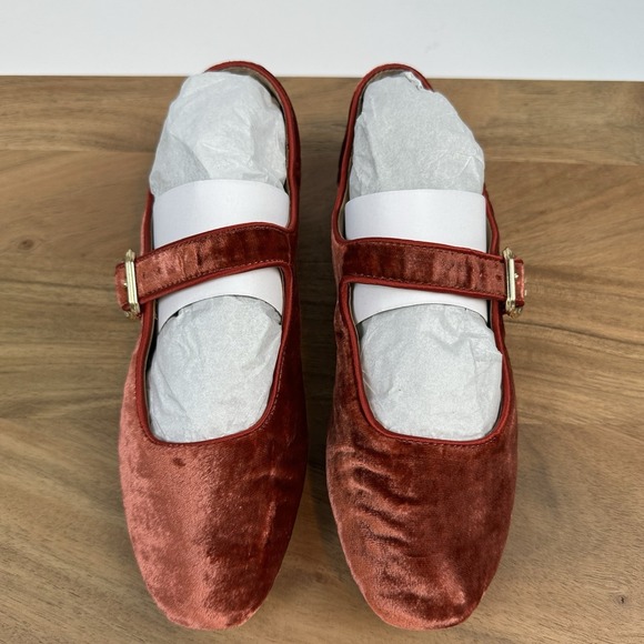 New Big Kids Sam Edelman Michaela Canyon Orange Velvet Mary Jane Shoes Size 3 Y‎ - Picture 1 of 8